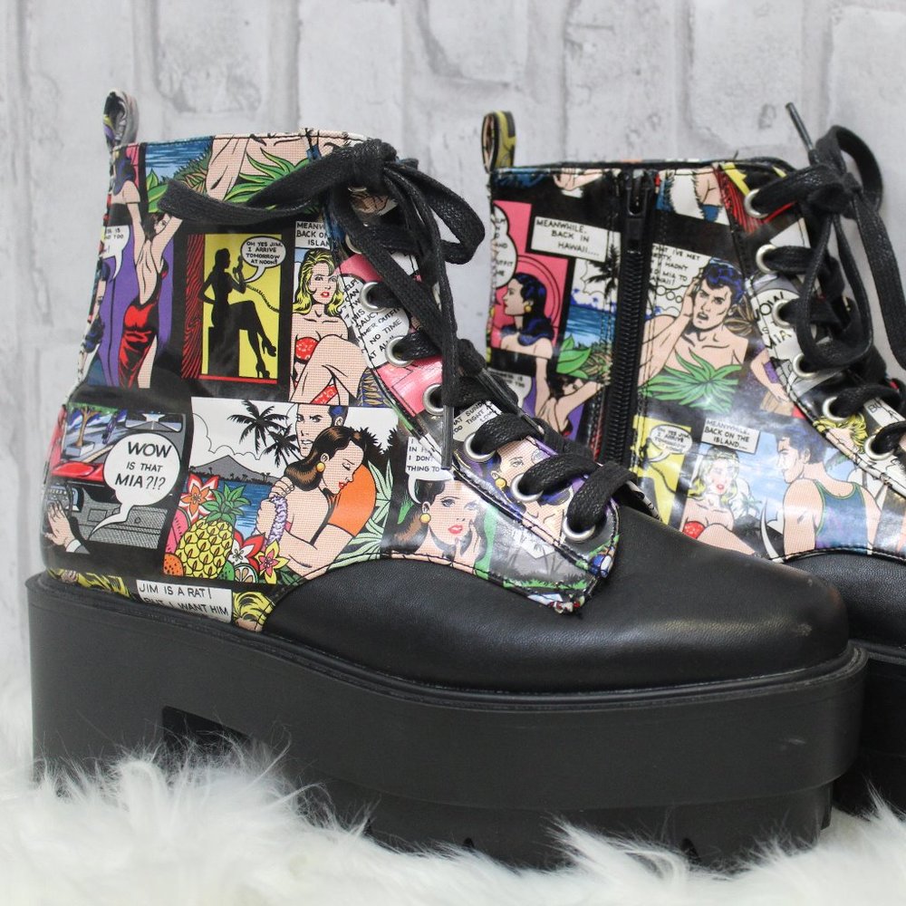 Brand New Cartoon Combat Platform Boot